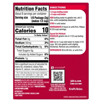 Jell-O Sugar Free Cherry Instant Gelatin Mix, 0.6 oz