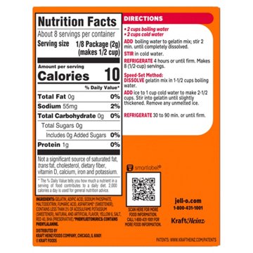 Jell-O Sugar Free Orange Instant Gelatin Mix, 0.6 oz