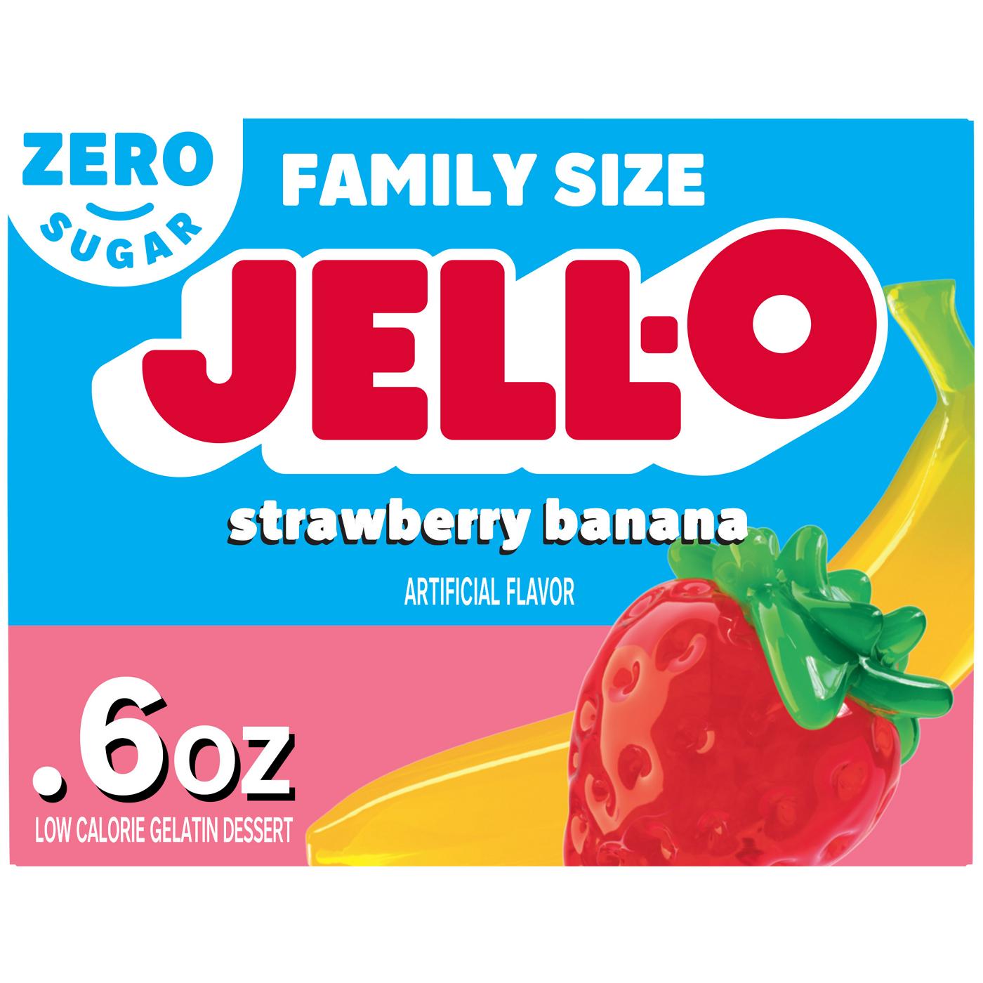 Jell-O Zero Sugar Strawberry Banana Gelatin Dessert Mix; image 1 of 5