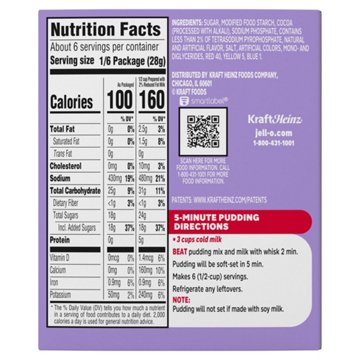 Jell-O Chocolate Instant Pudding Mix, 5.9 oz