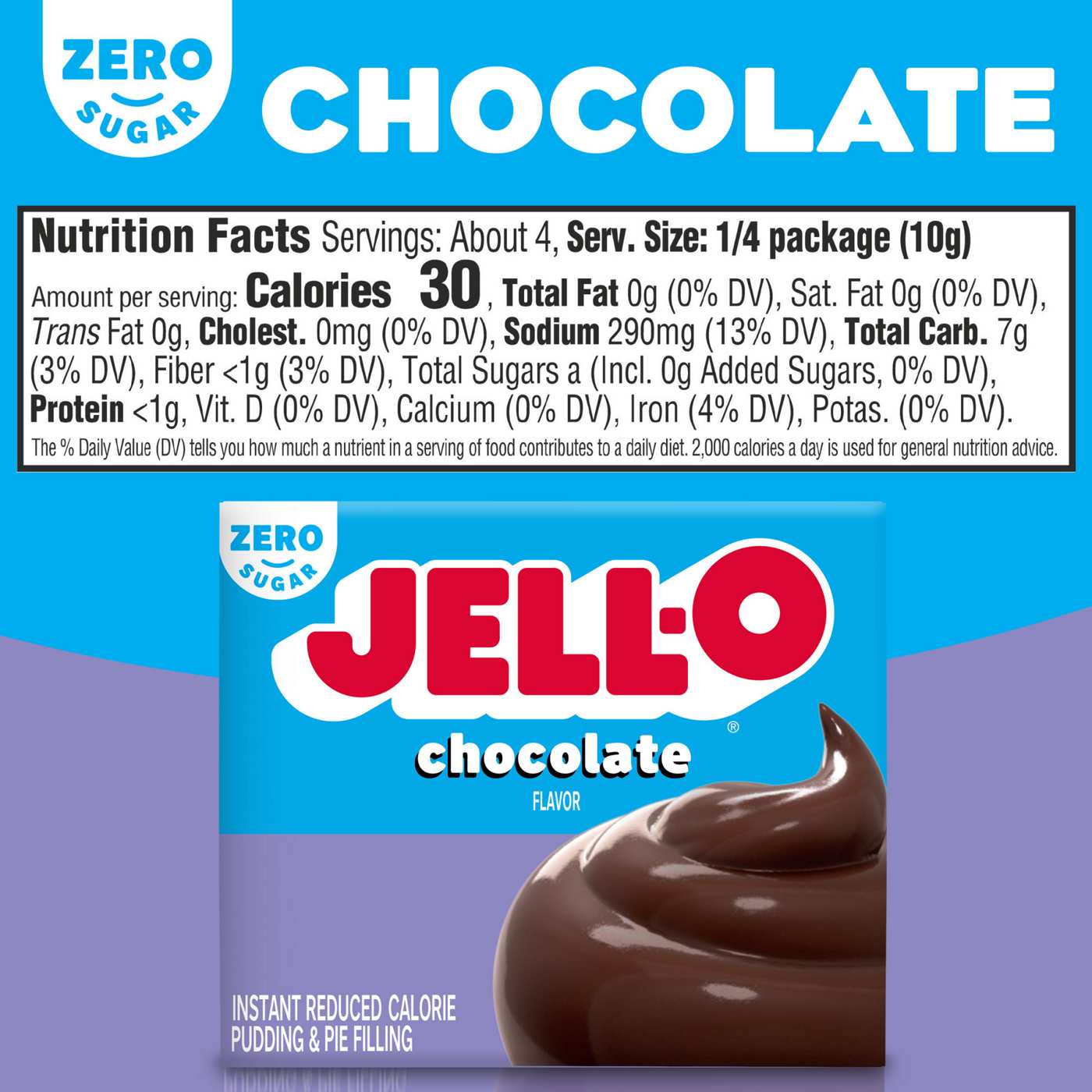 Jell-O Zero Sugar Chocolate Instant Pudding Mix; image 4 of 9