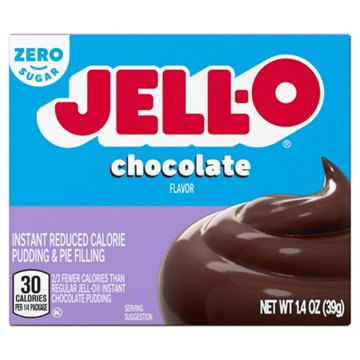 Jell-O Zero Sugar Chocolate Instant Pudding Mix, 1.4 oz