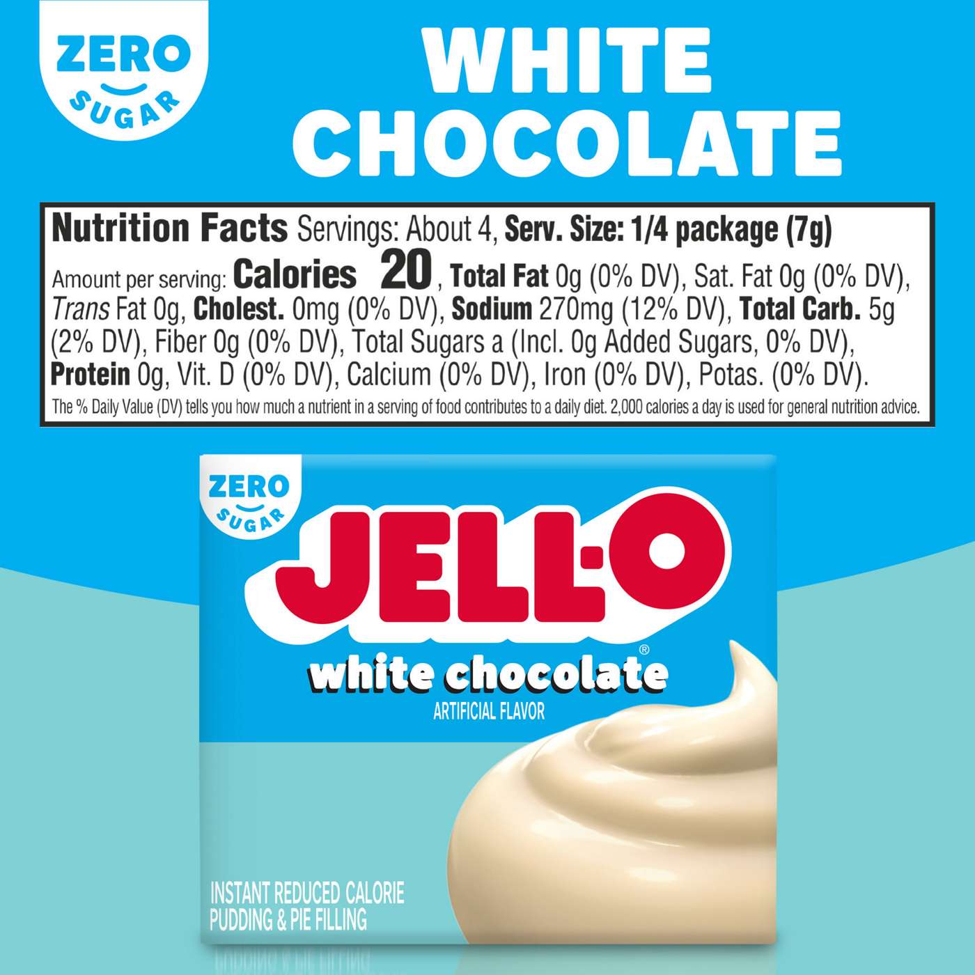 Jell-O Sugar Free White Chocolate Instant Pudding Mix; image 2 of 5