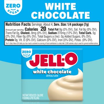 Jell-O Sugar Free White Chocolate Instant Pudding Mix, 1 oz