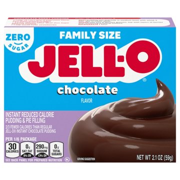 Jell-O Zero Sugar Chocolate Instant Pudding Mix - Family Size, 2.1 oz