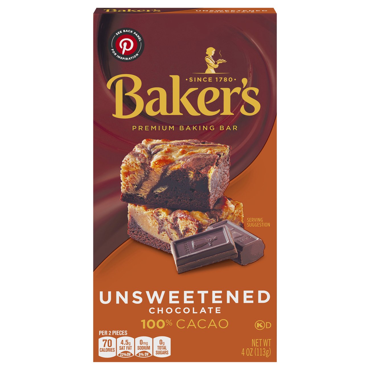 Baker's Unsweetened 100 Cacao Baking Chocolate Bar Shop Baking