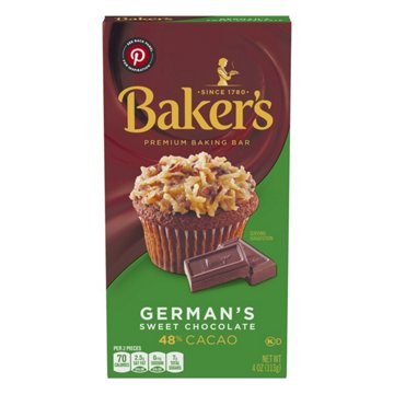 Baker's German 48% Cacao Sweet Chocolate Baking Bar, 4.00 oz