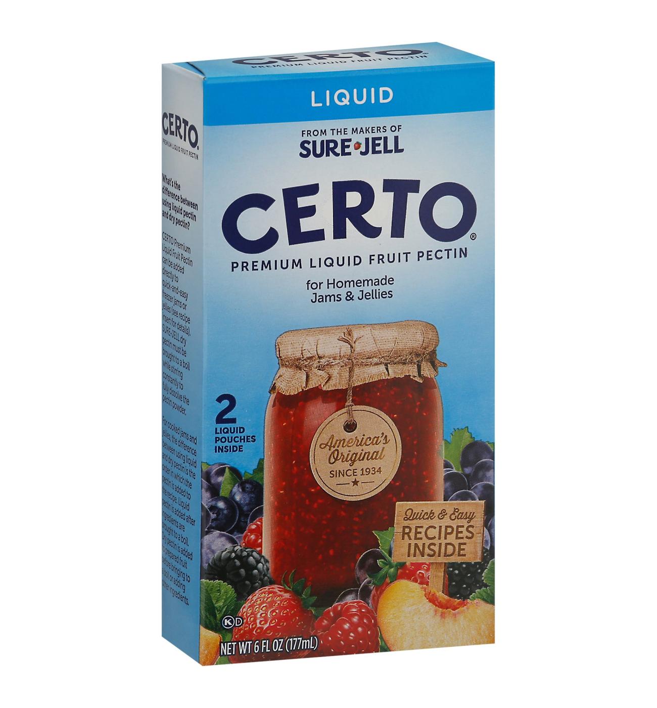 Certo Premium Fruit Pectin BoxLiquid Shop Pudding & gelatin mix at HEB