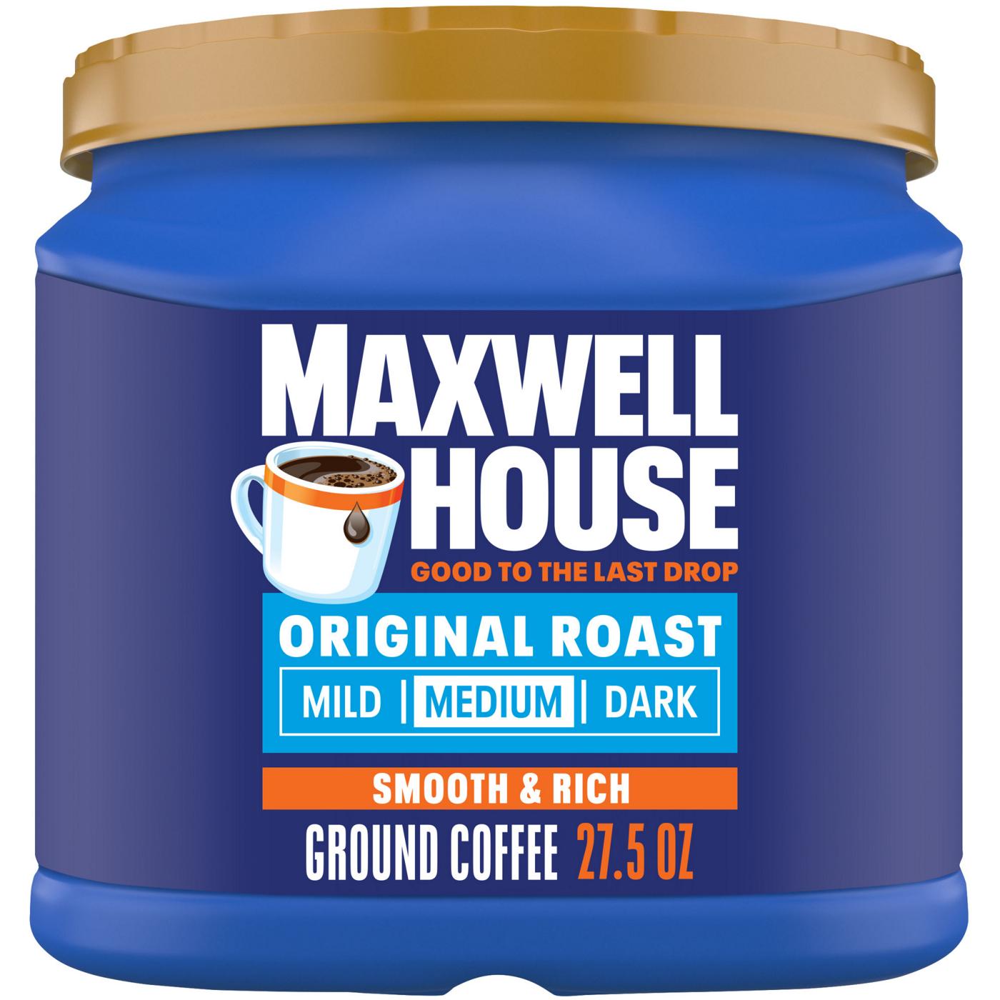 Maxwell House Original Roast Ground Coffee, 27.5 oz Canister; image 1 of 13