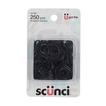 Scunci Small Black Rubber Bands, 250 ct