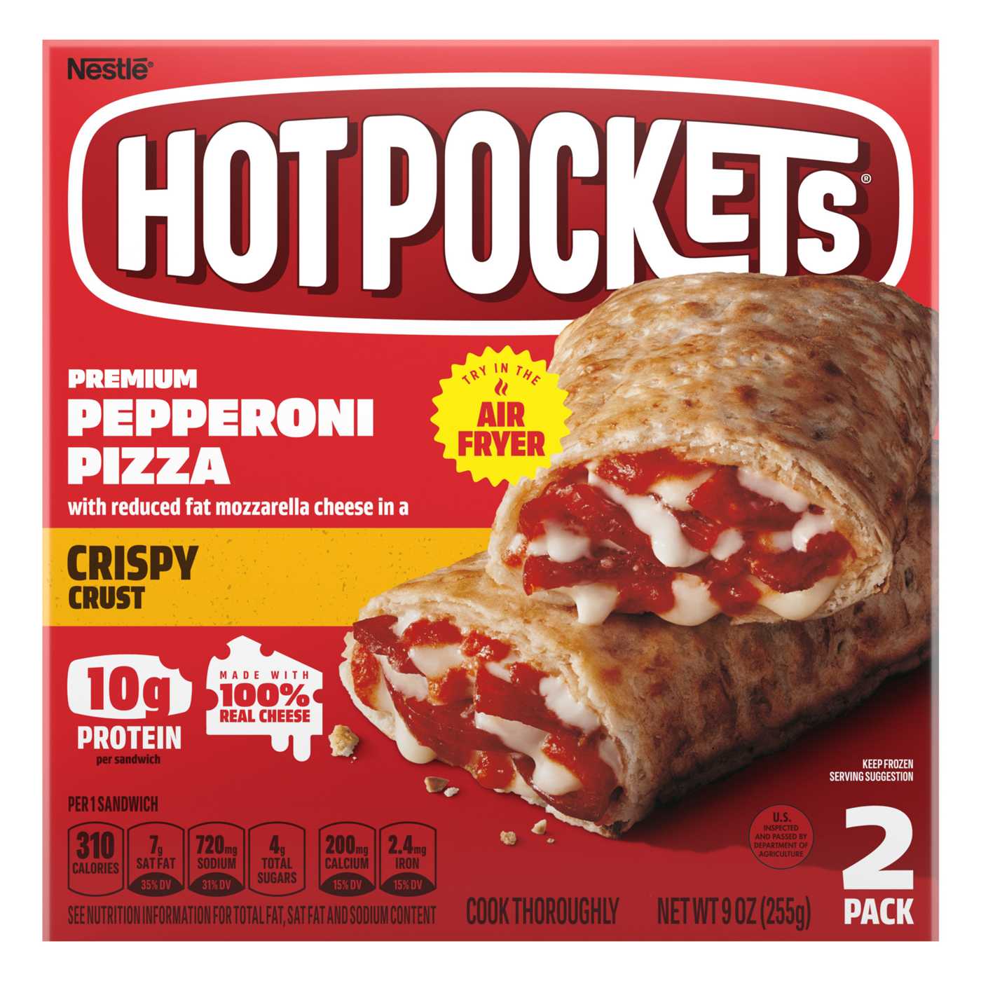 Hot Pockets Pepperoni Pizza Frozen Sandwiches - Crispy Crust; image 1 of 6