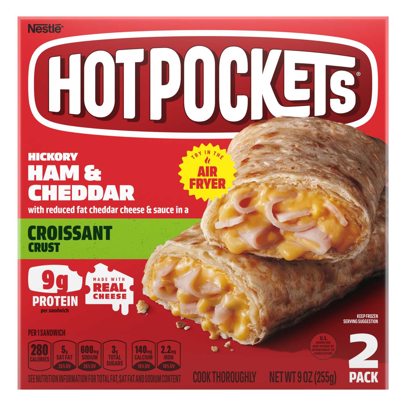 Hot Pockets Hickory Ham & Cheddar Frozen Sandwiches - Croissant Crust; image 1 of 5