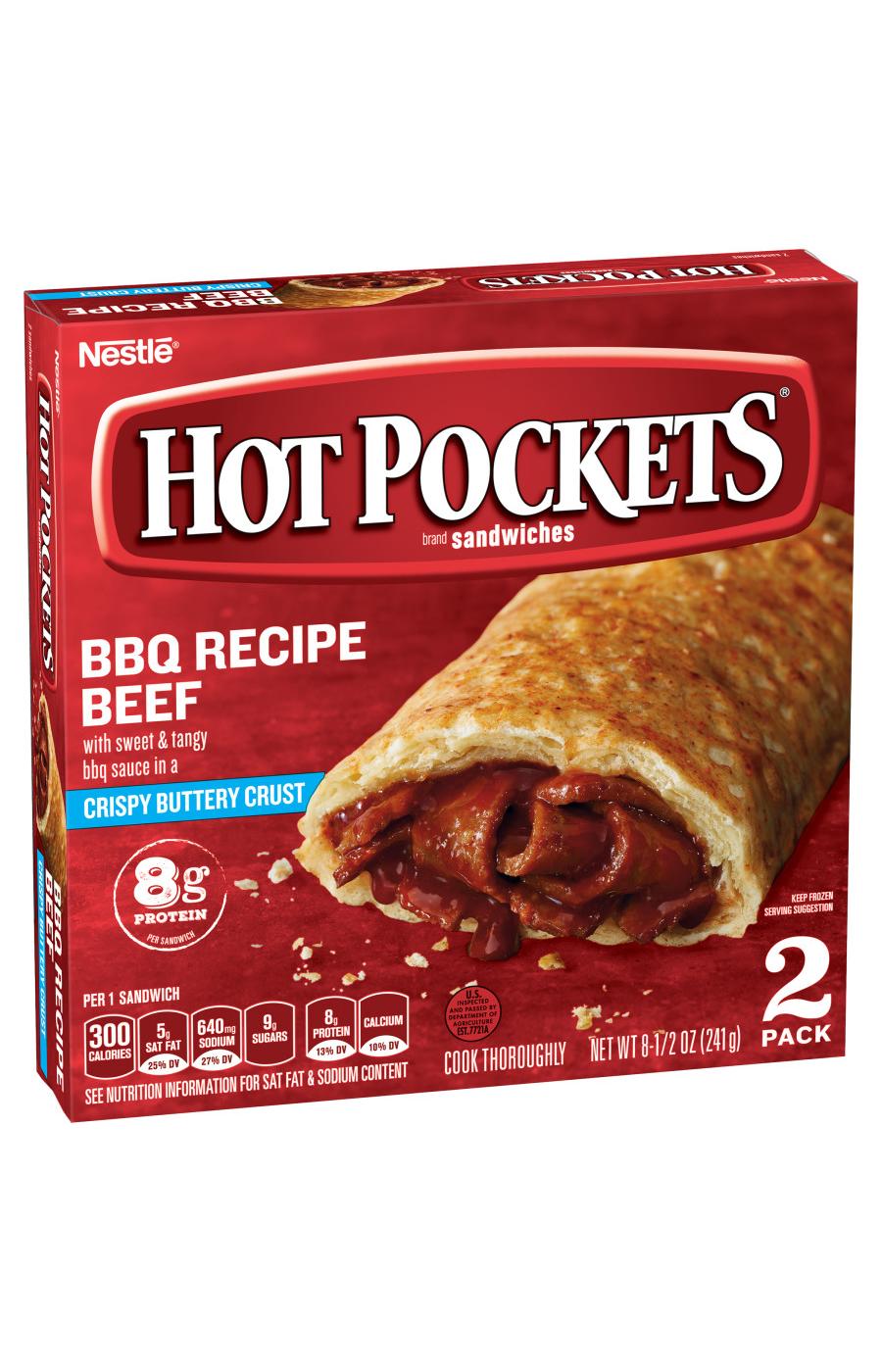 Hot Pockets BBQ Recipe Beef Crispy Buttery Crust Frozen Sandwiches; image 4 of 5