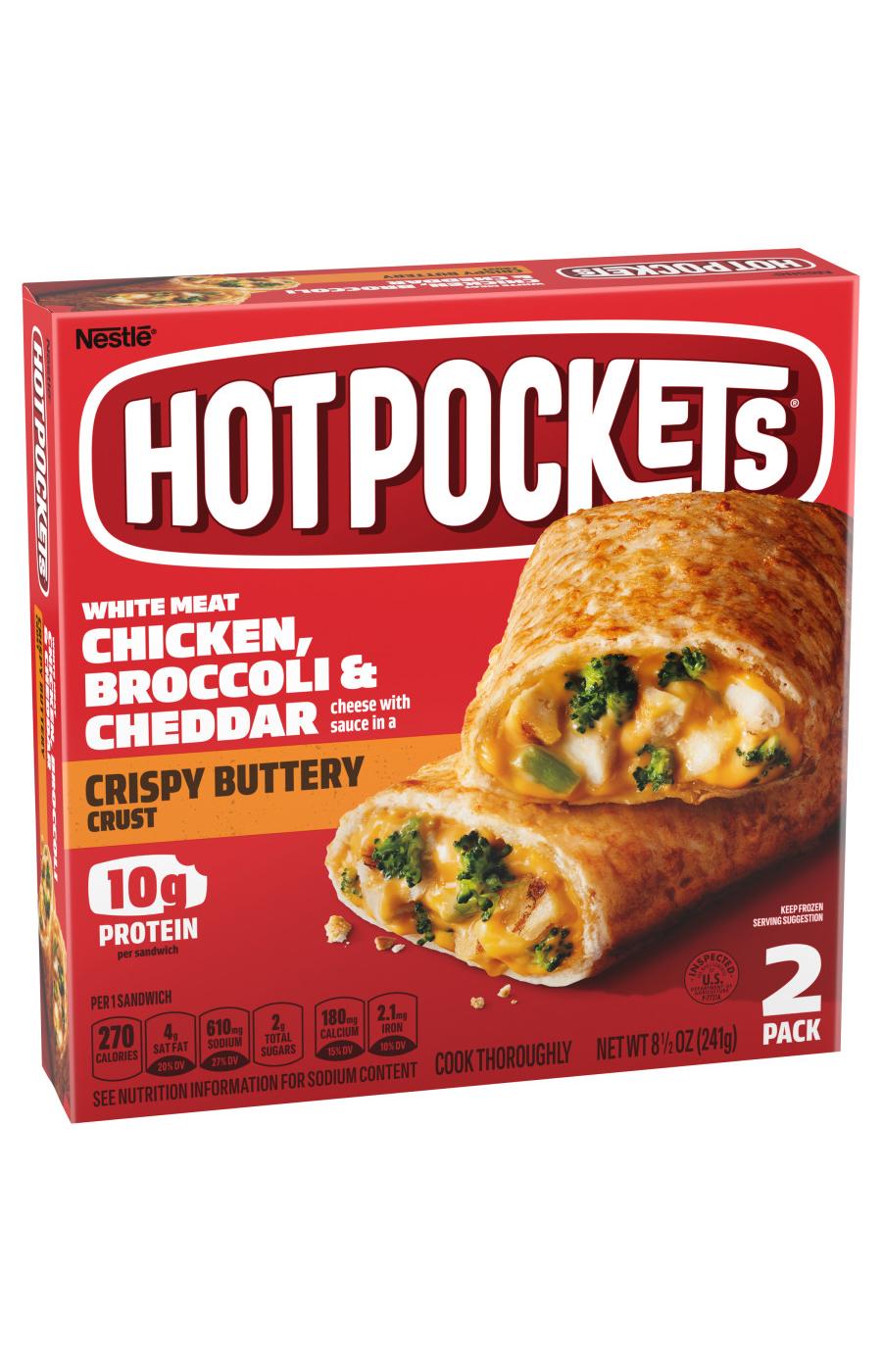 Hot Pockets Chicken, Broccoli & Cheddar Crispy Buttery Crust Frozen Snacks; image 1 of 8