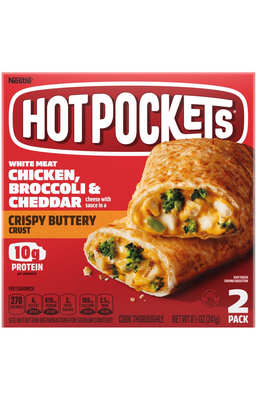 Hot Pockets Chicken, Broccoli & Cheddar Crispy Buttery Crust Frozen Snacks; image 7 of 8