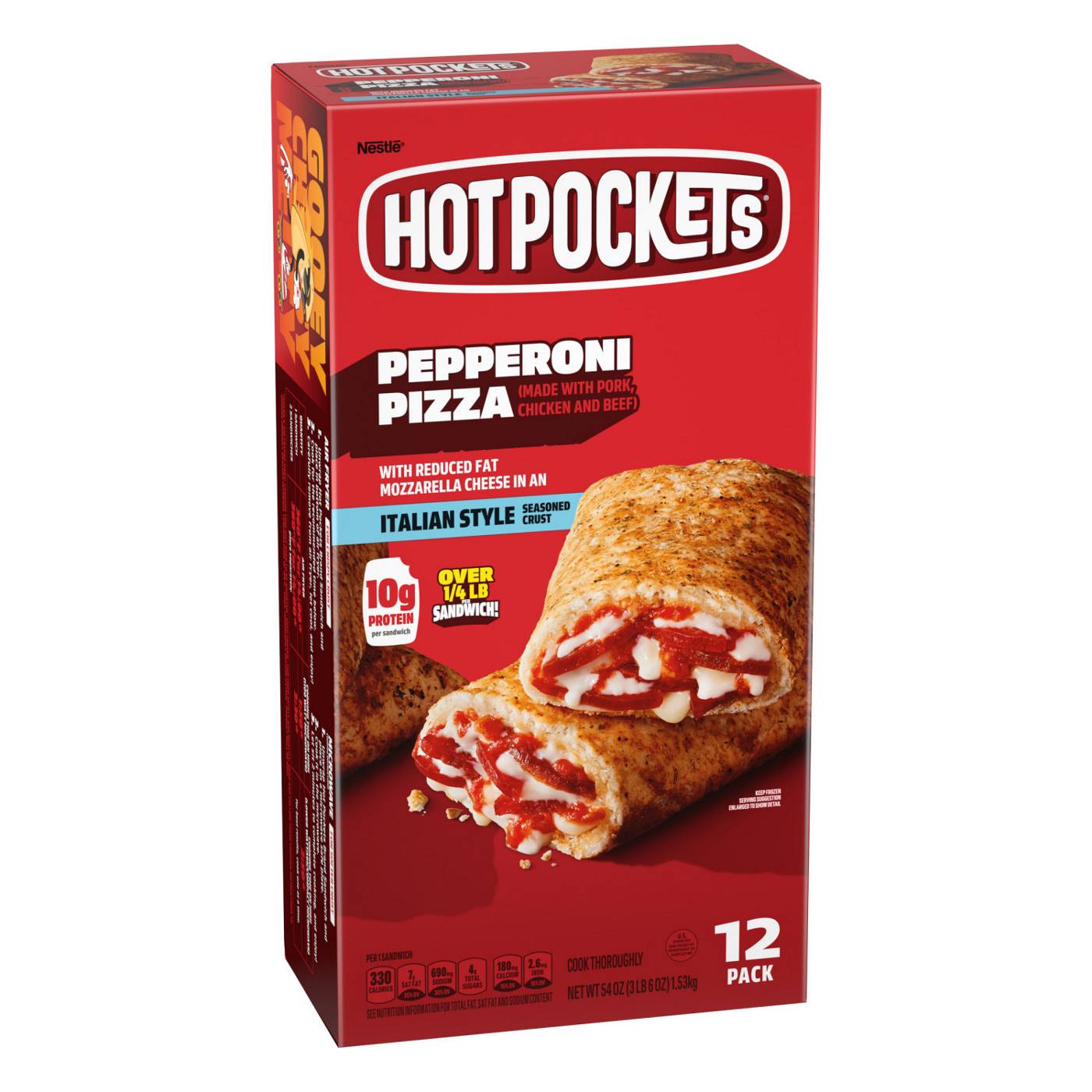 Hot Pockets Pepperoni Pizza Frozen Sandwiches - Italian Seasoned Crust; image 7 of 8