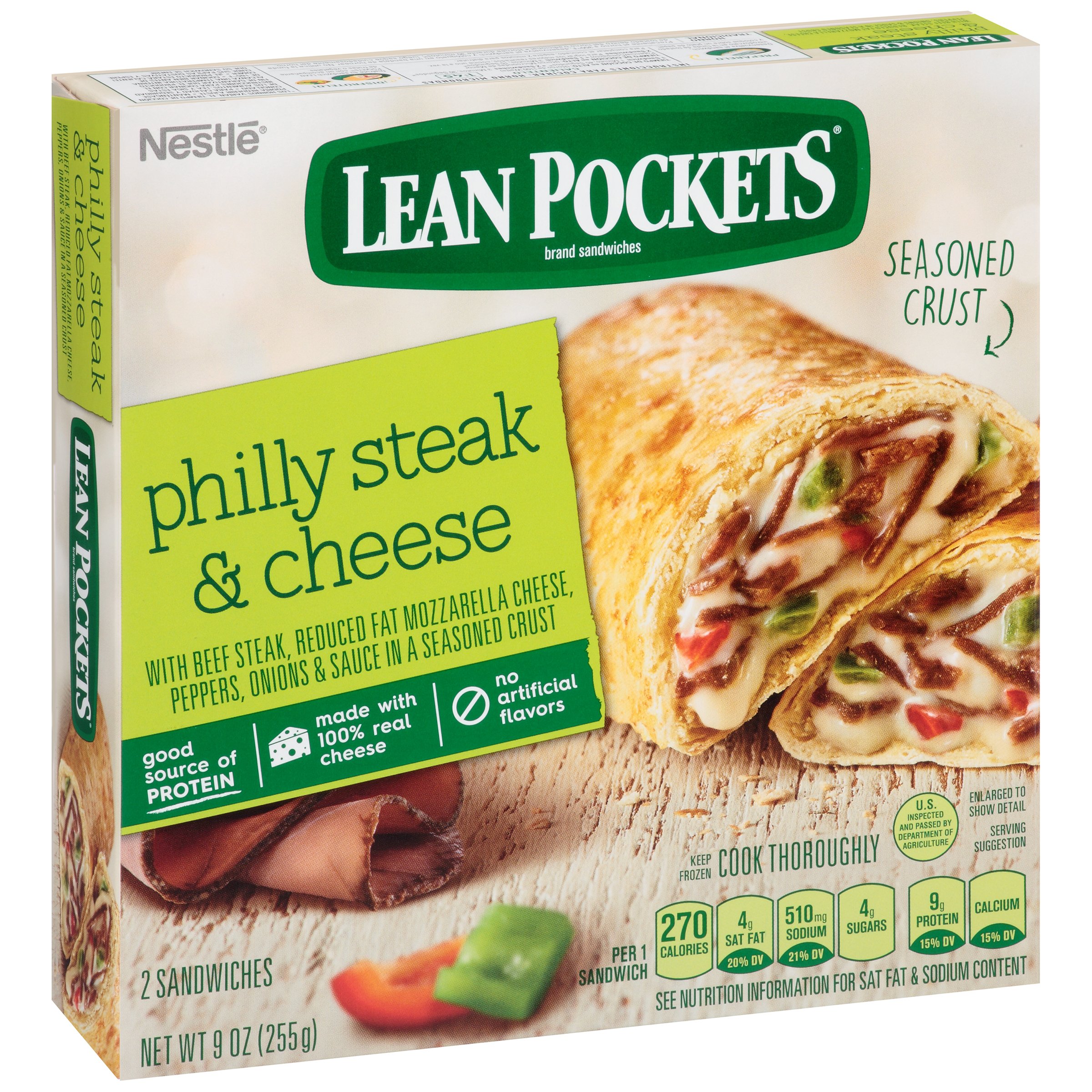 Lean Pockets Philly Steak and Cheese with Seasoned Crust Sandwiches ...