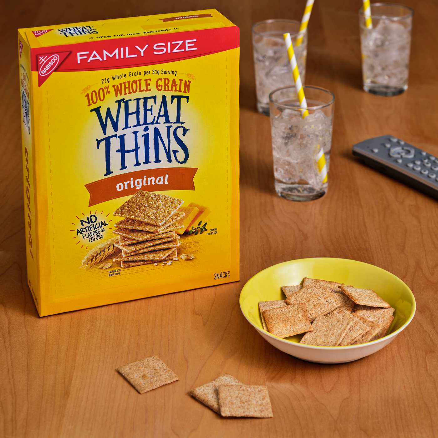 Wheat Thins Original Whole Grain Wheat Crackers Family Size; image 7 of 9