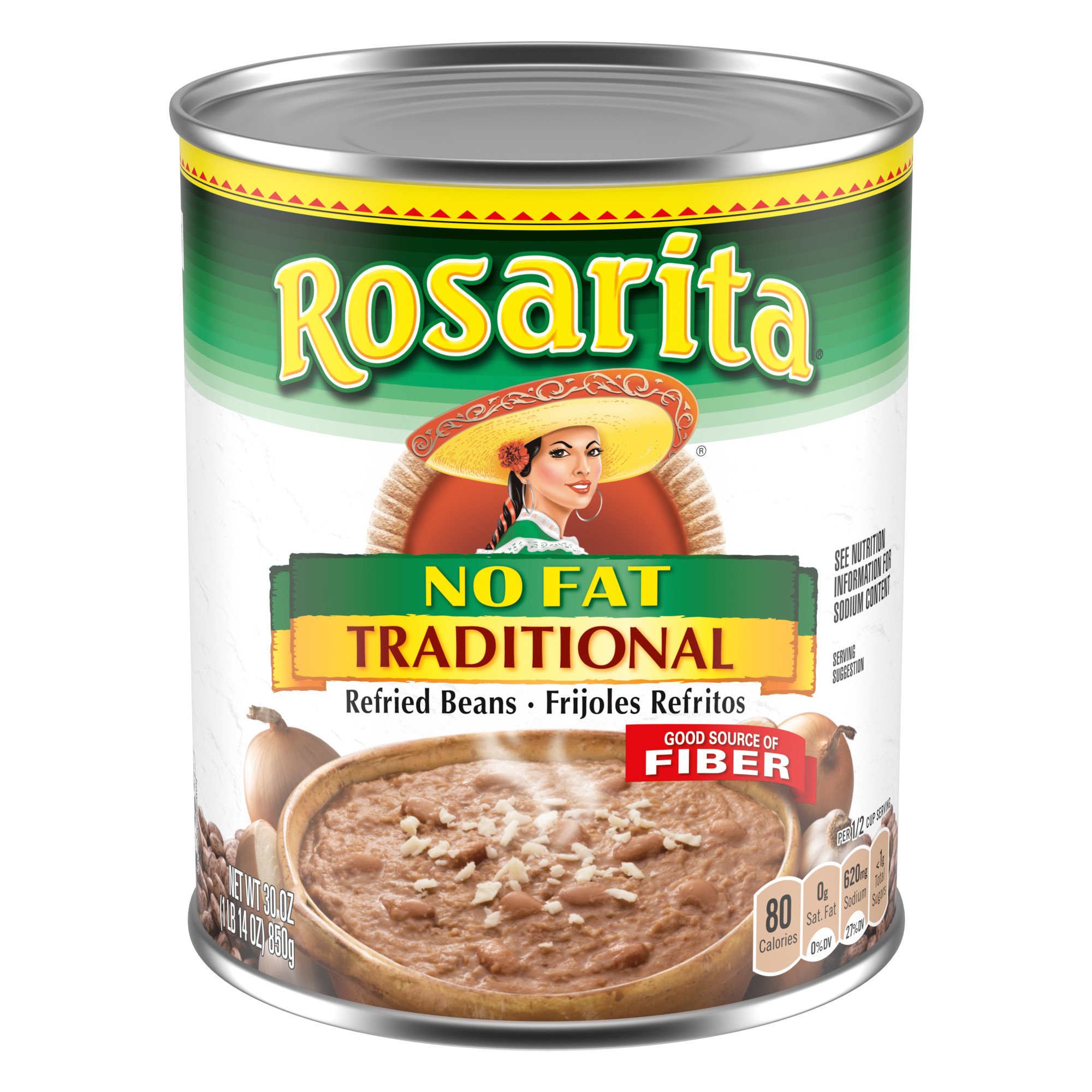 Rosarita No Fat Traditional Refried Beans Shop Beans & Legumes at HEB