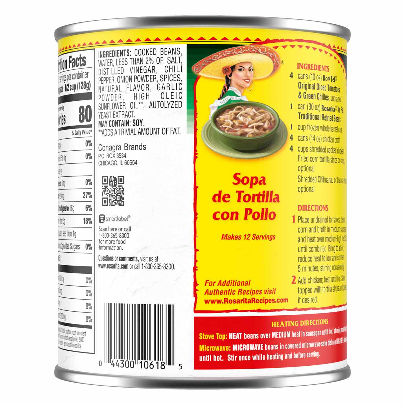 Rosarita No Fat Traditional Refried Beans; image 3 of 6
