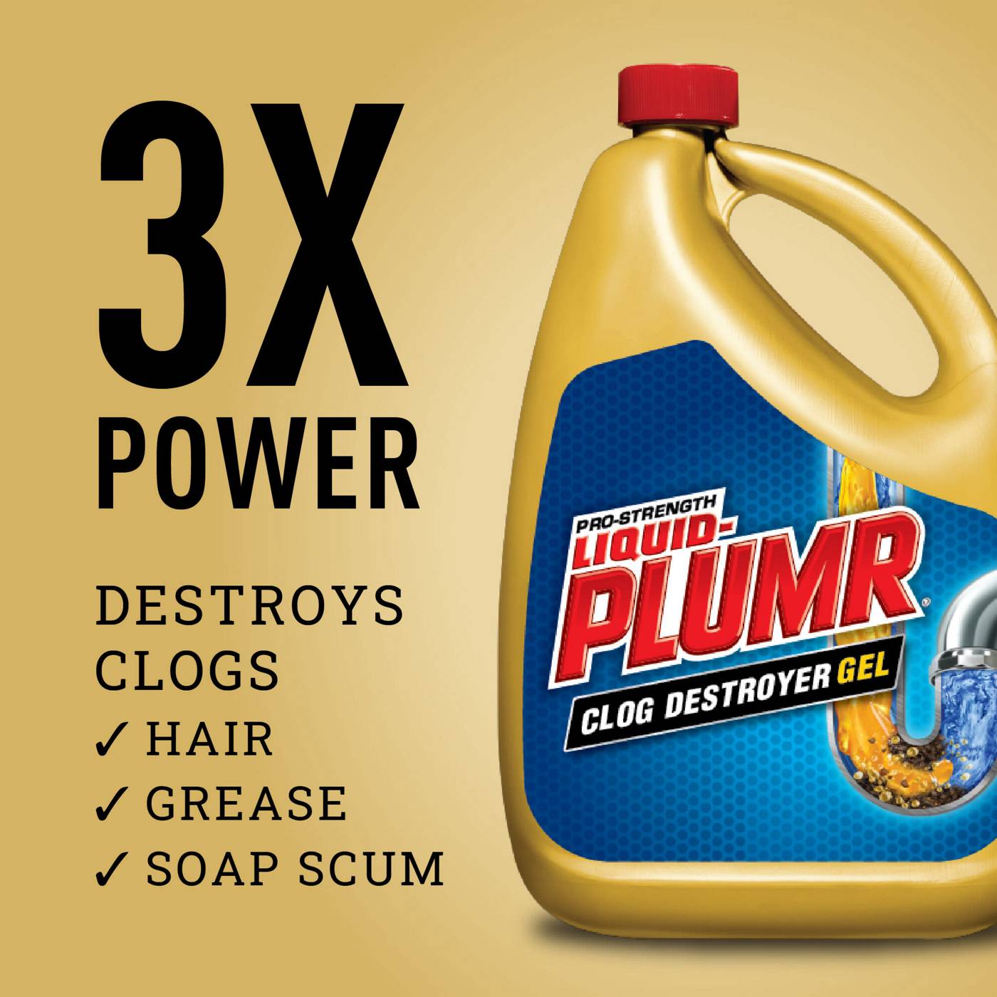 Liquid-Plumr Pro-Strength Clog Destroyer Gel with PipeGuard, Liquid Drain Cleaner; image 8 of 8