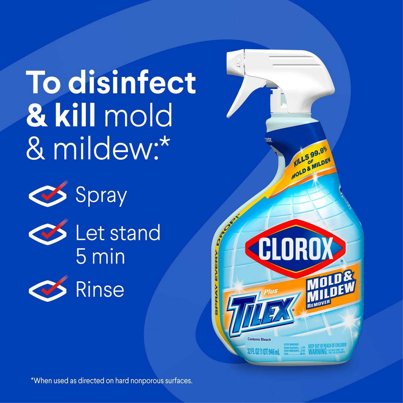 Clorox Plus Tilex Mold and Mildew Remover with Bleach Spray Bottle; image 9 of 9