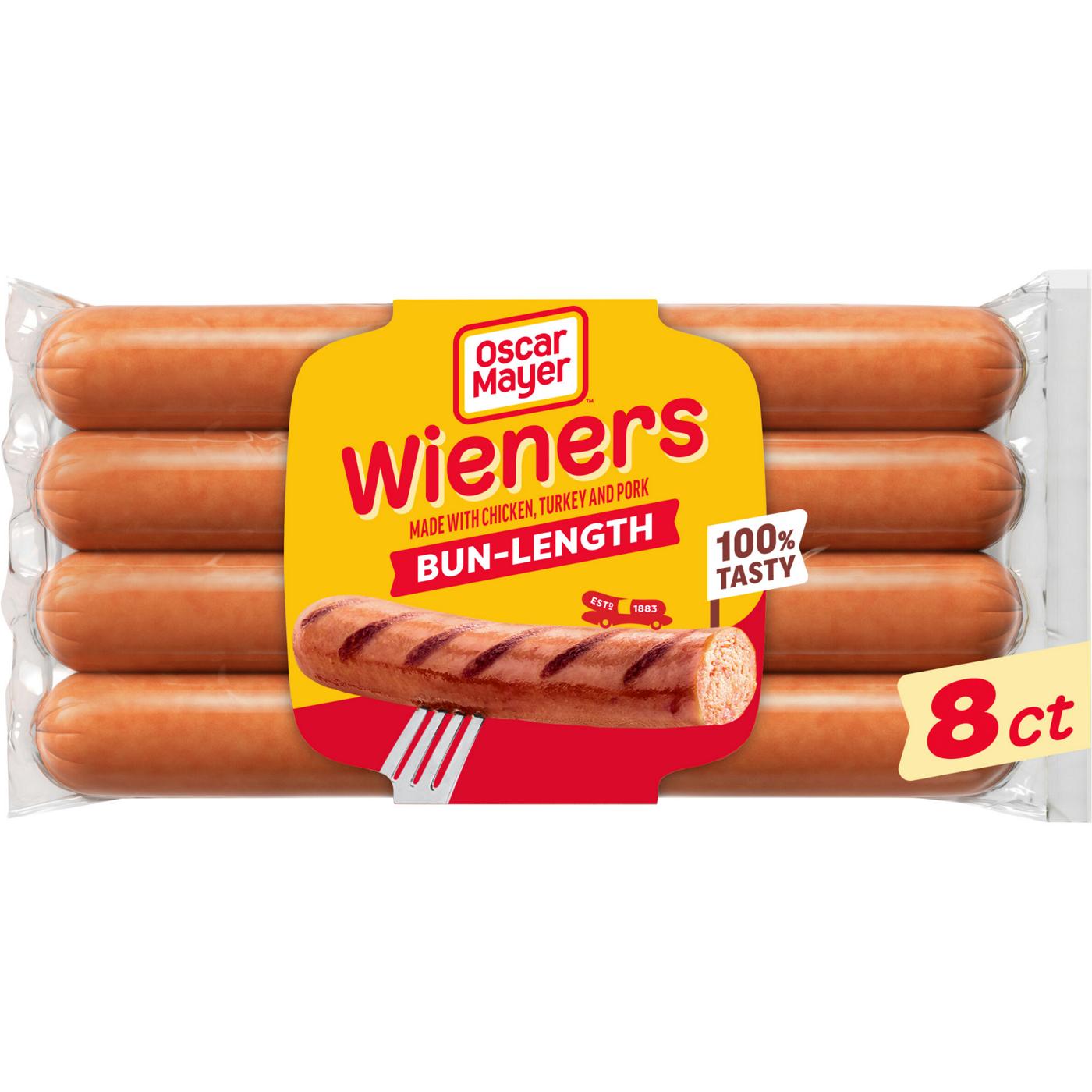 Oscar Mayer Bun Length Uncured Wieners Hot Dogs; image 1 of 6