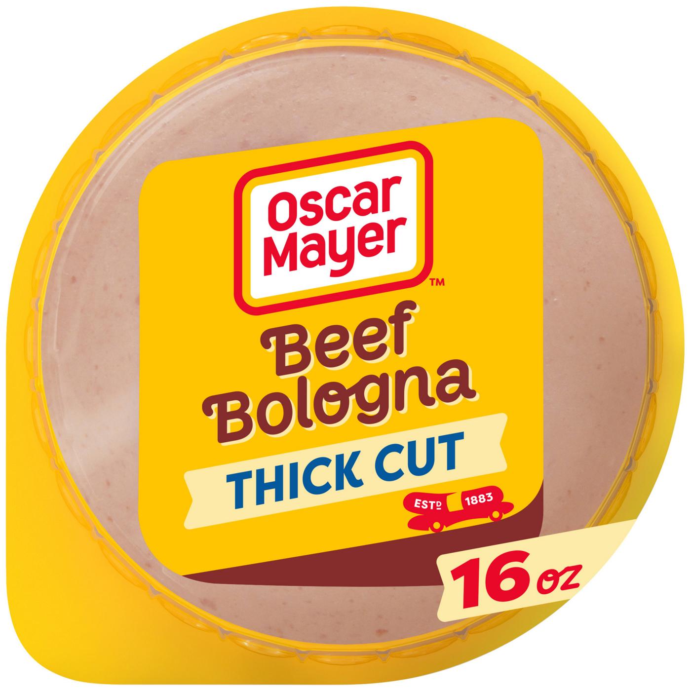 Oscar Mayer Beef Bologna Sliced Lunch Meat, Thick Cut; image 1 of 5