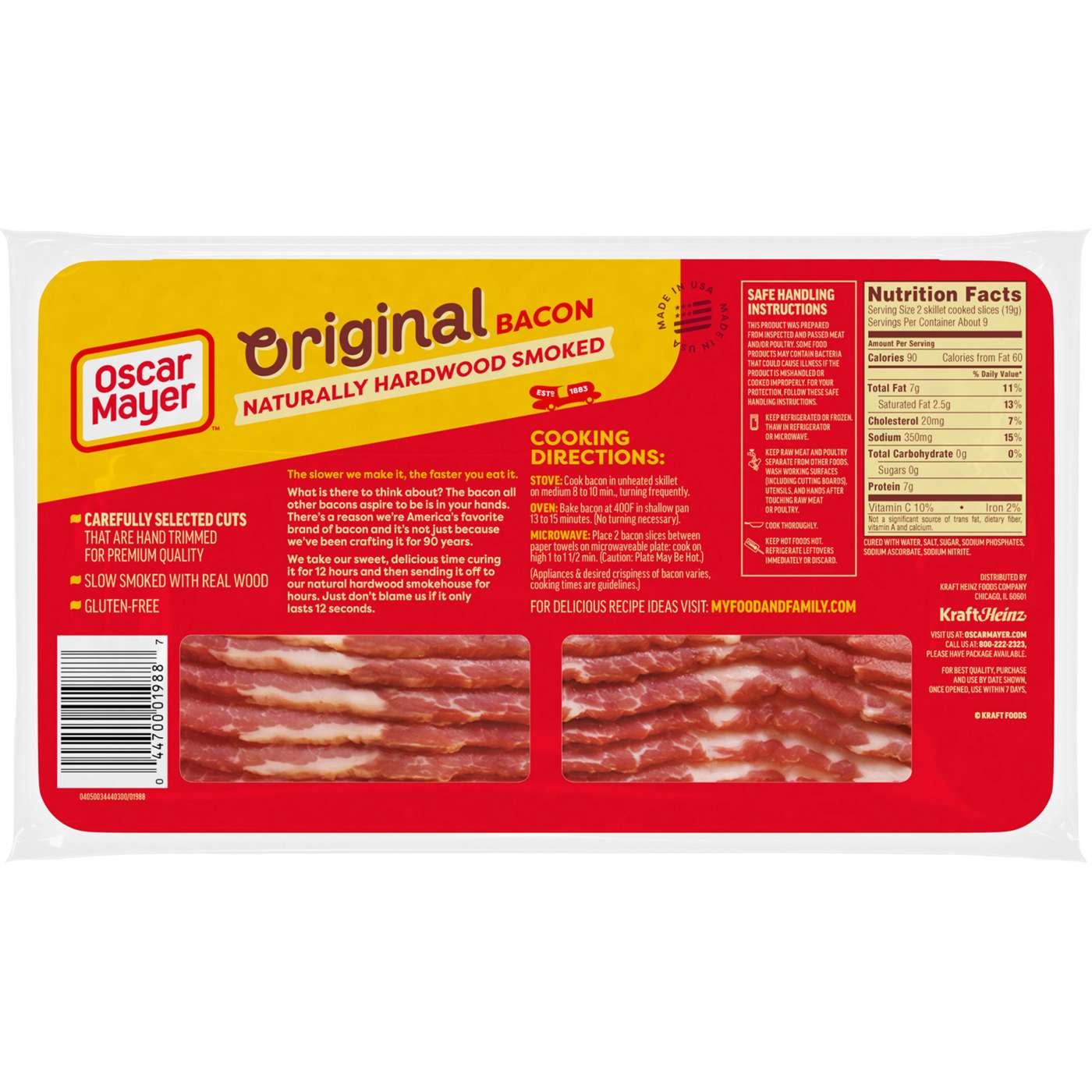 Oscar Mayer Original Hardwood Smoked Bacon; image 2 of 4