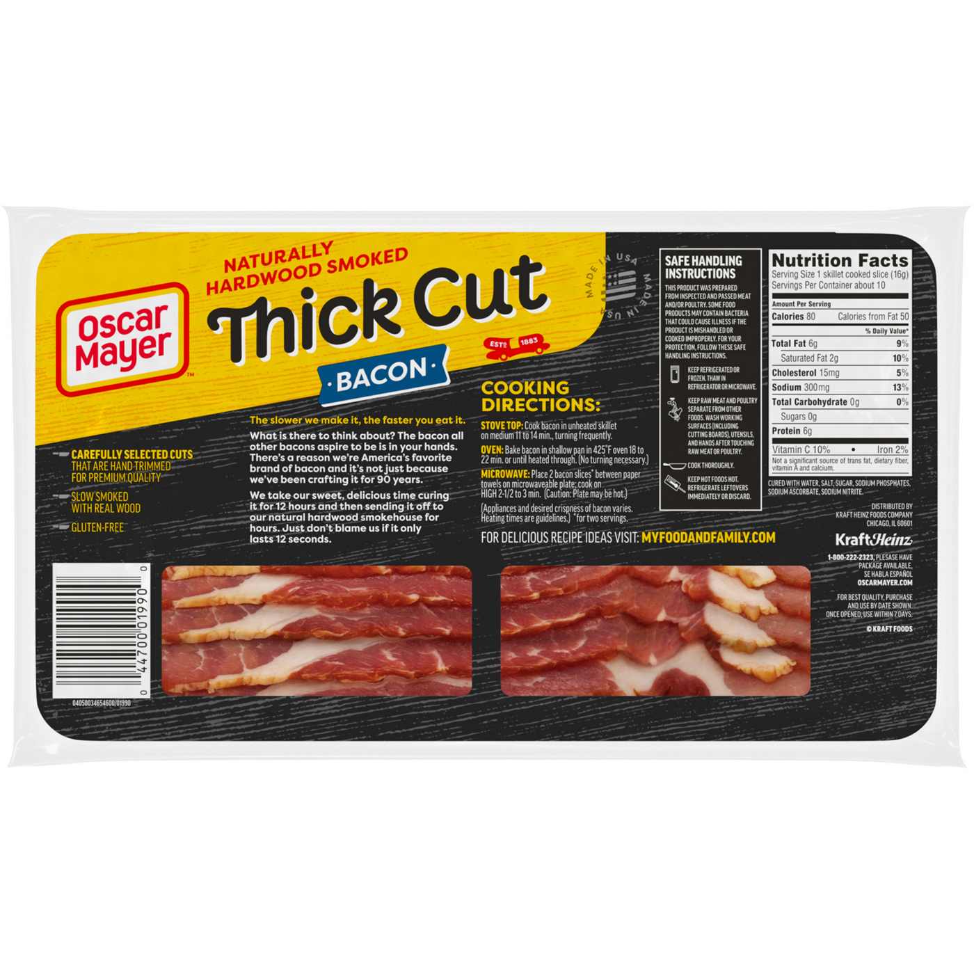 Oscar Mayer Hardwood Smoked Thick Cut Bacon; image 4 of 5