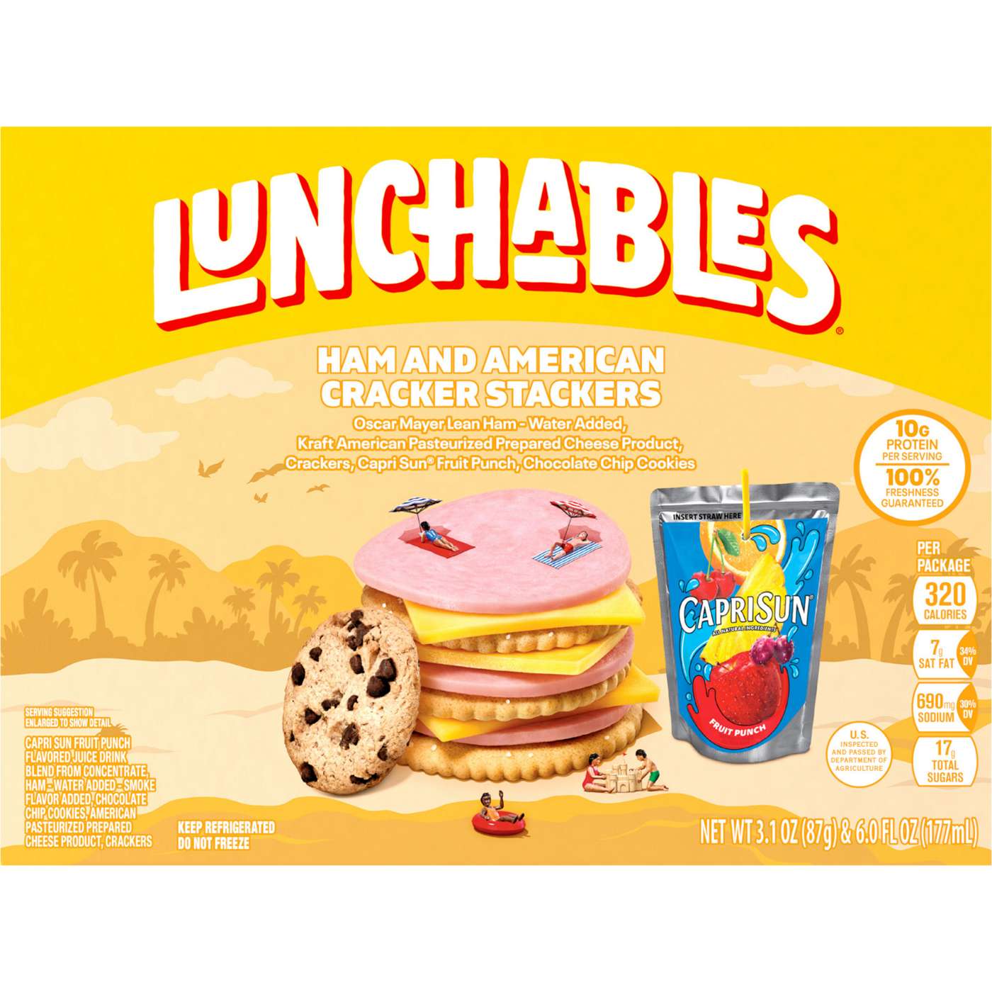 Lunchables Snack Kit Tray - Ham & American Cracker Stackers, Capri Sun & Cookie; image 3 of 6