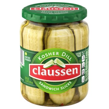 Claussen Kosher Dill Pickle Sandwich Slices, 20 oz
