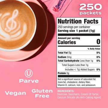 Sweet 'N Low Zero Calorie Sweetener Packets, 250 ct