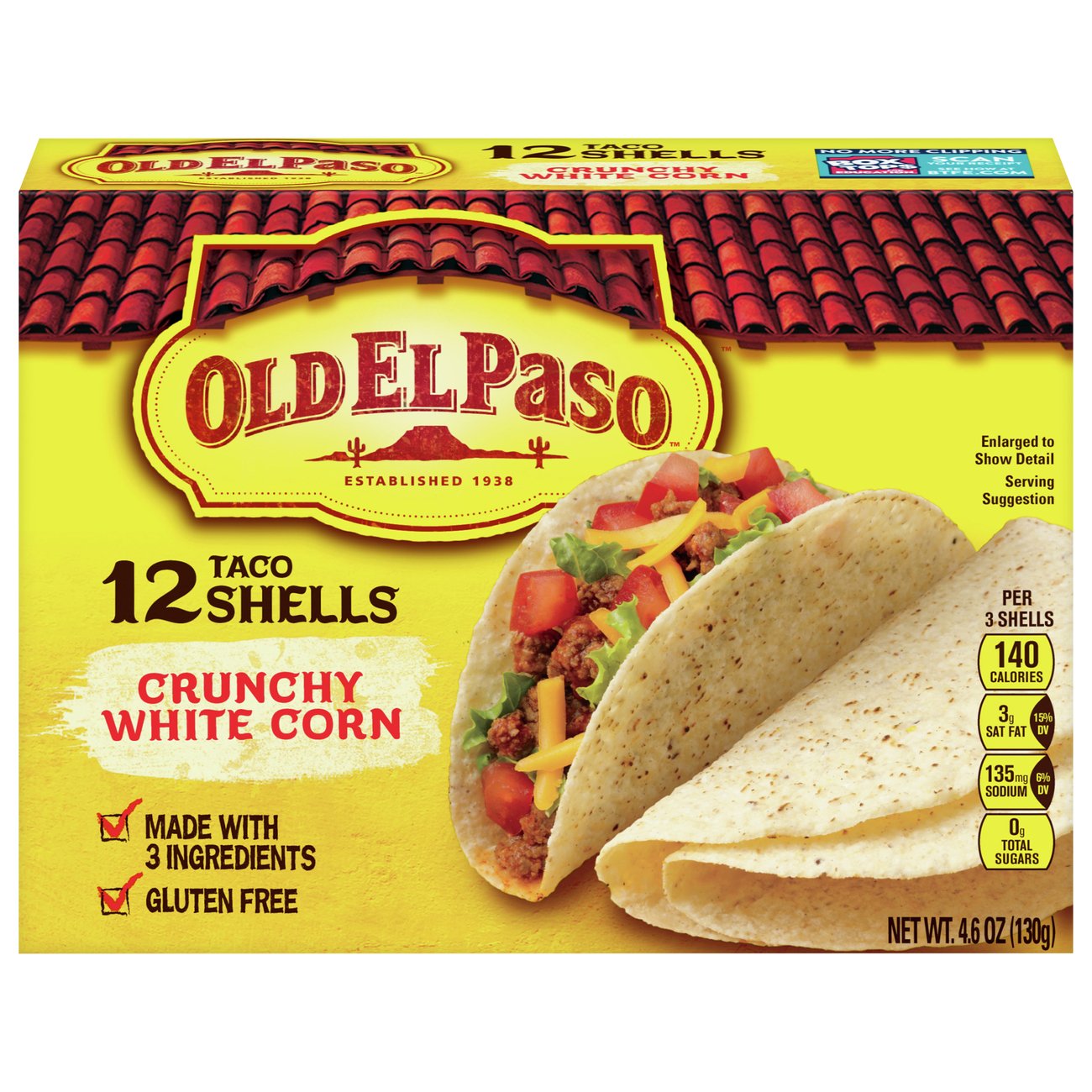 Old El Paso Crunchy White Corn Taco Shells Shop Tortillas at HEB