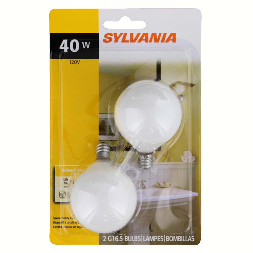 Sylvania 40 Watt Small White Vanity G16 5 Bulbs Shop Home Improvement At H E B