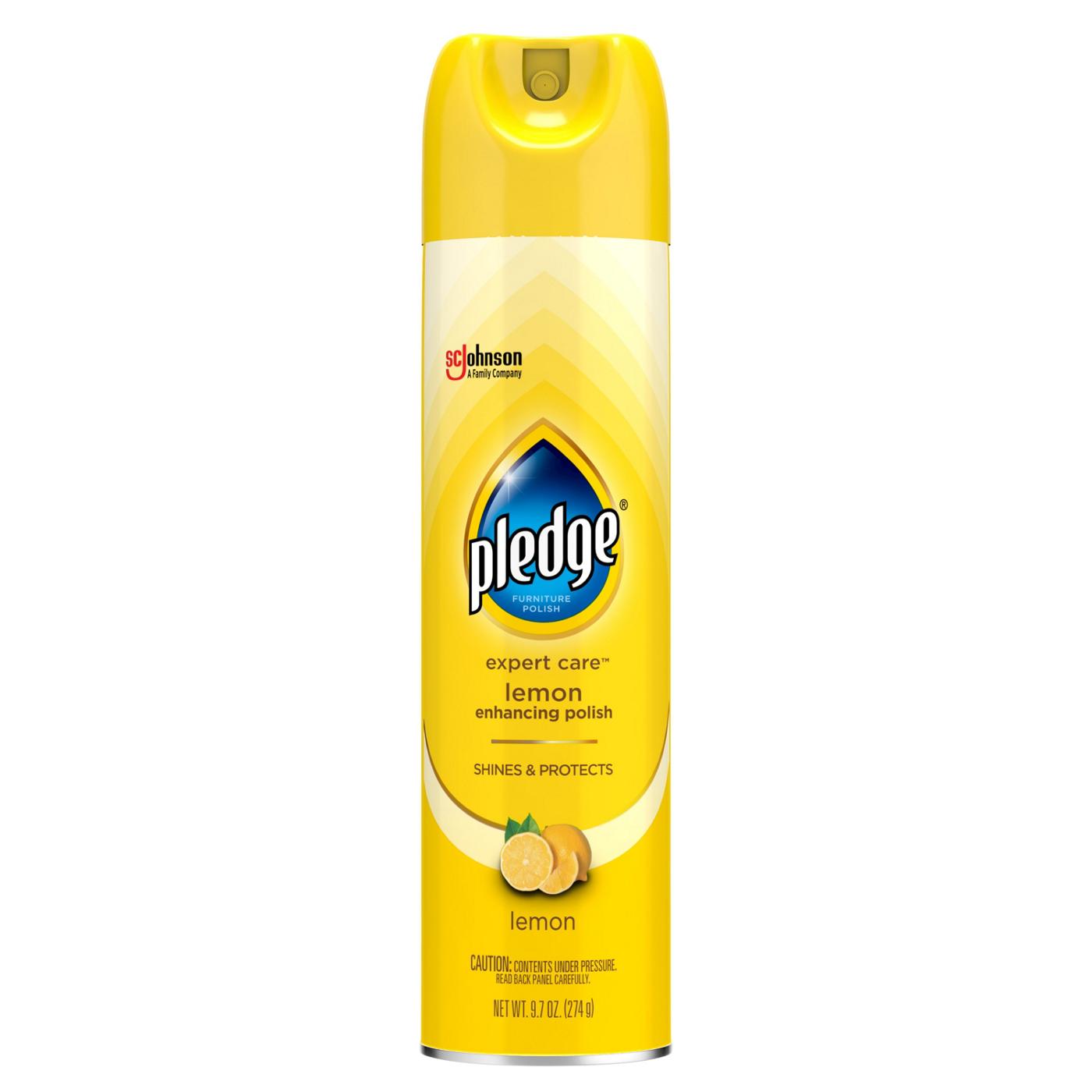 Pledge Pledge Enhancing Polish, Furniture & Wood Spray, Lemon Scent, 9.7oz; image 1 of 11