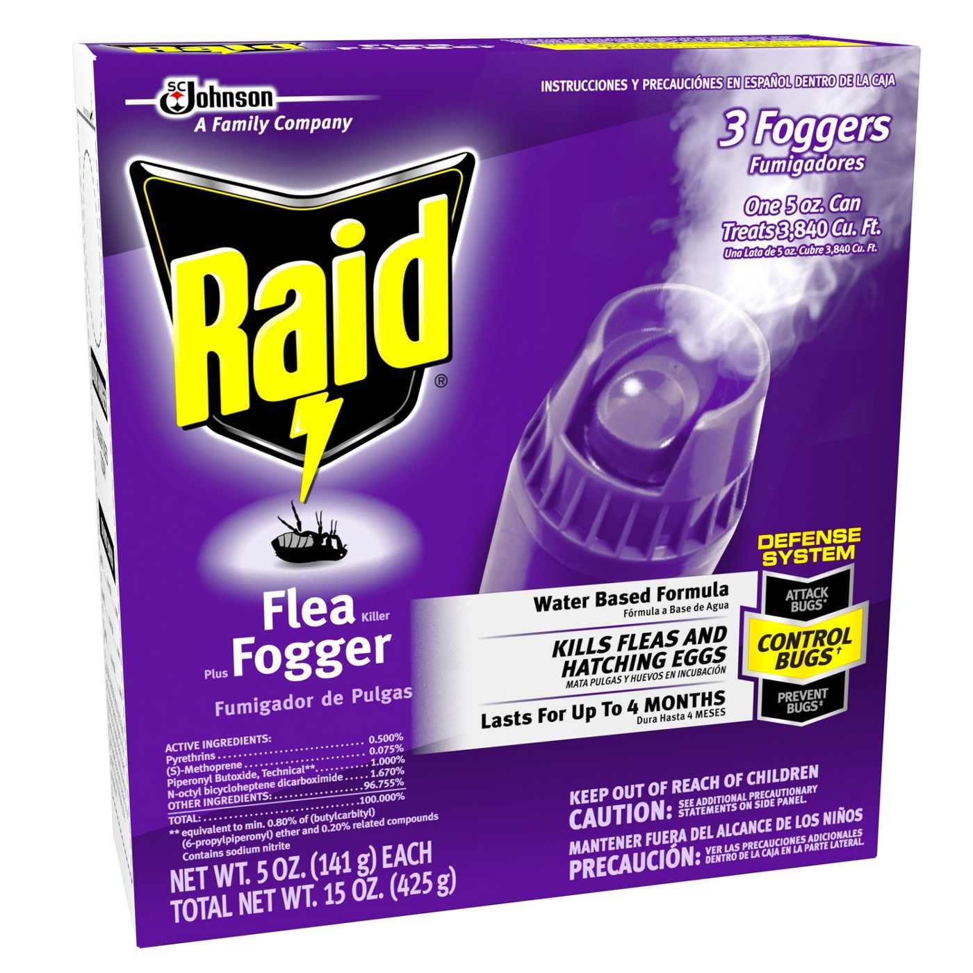 Raid Flea Killer Plus Fogger, 5 oz cans; image 1 of 2