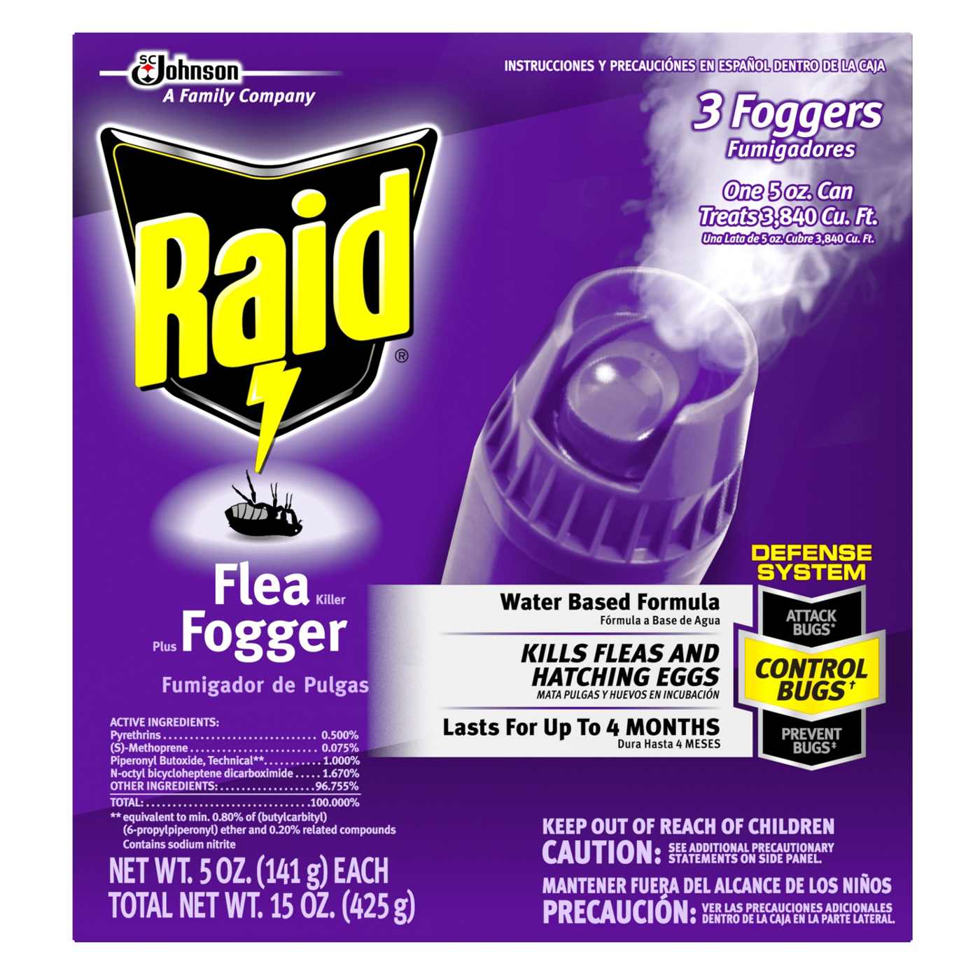 Raid Flea Killer Plus Fogger, 5 oz cans; image 2 of 2