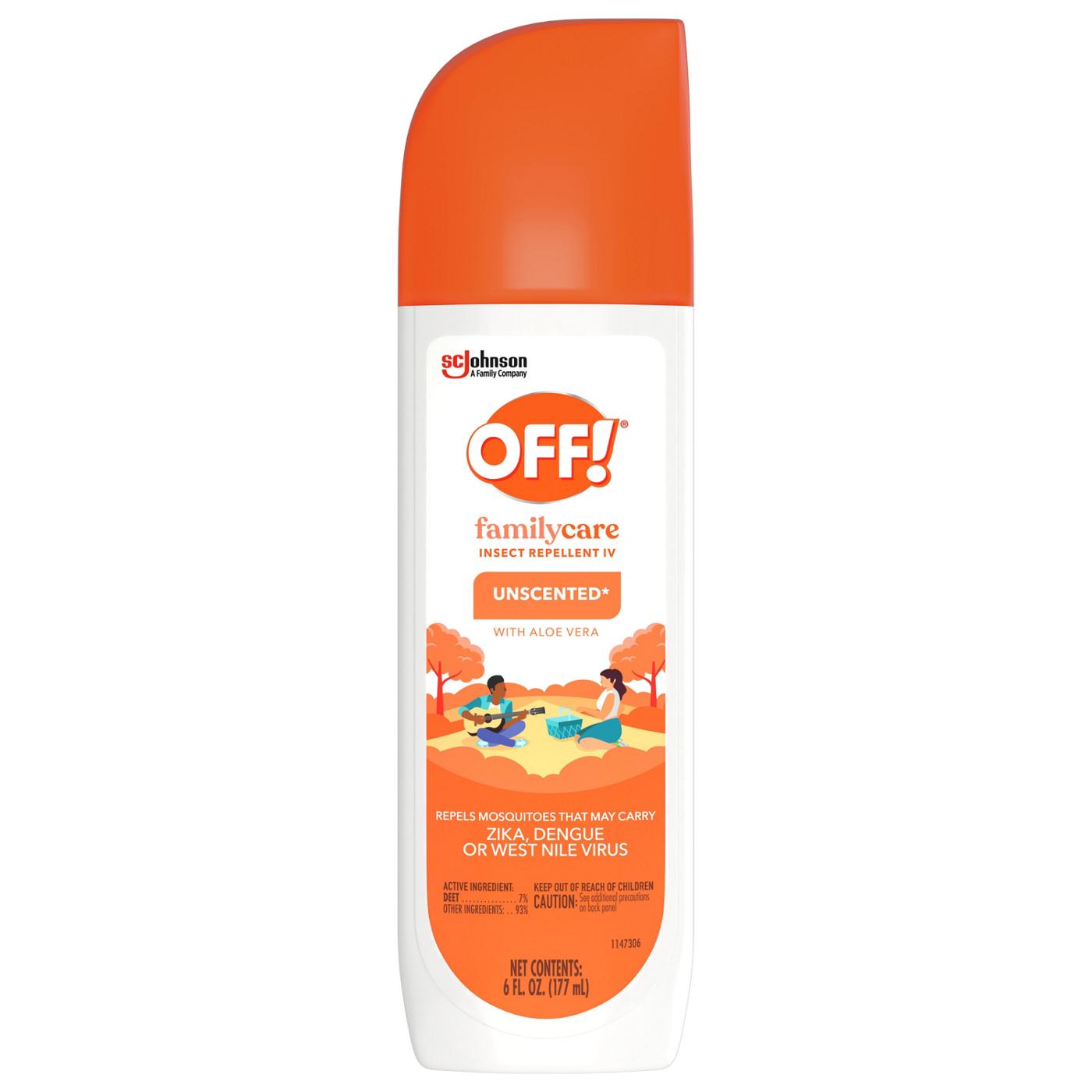 OFF! FamilyCare Mosquito Repellent Unscented Bug Spray; image 1 of 13