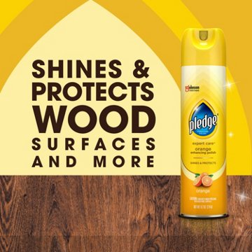 Pledge Pledge Enhancing Polish, Wood & Furniture Spray, Orange Scent, 9.7oz, 9.7 oz