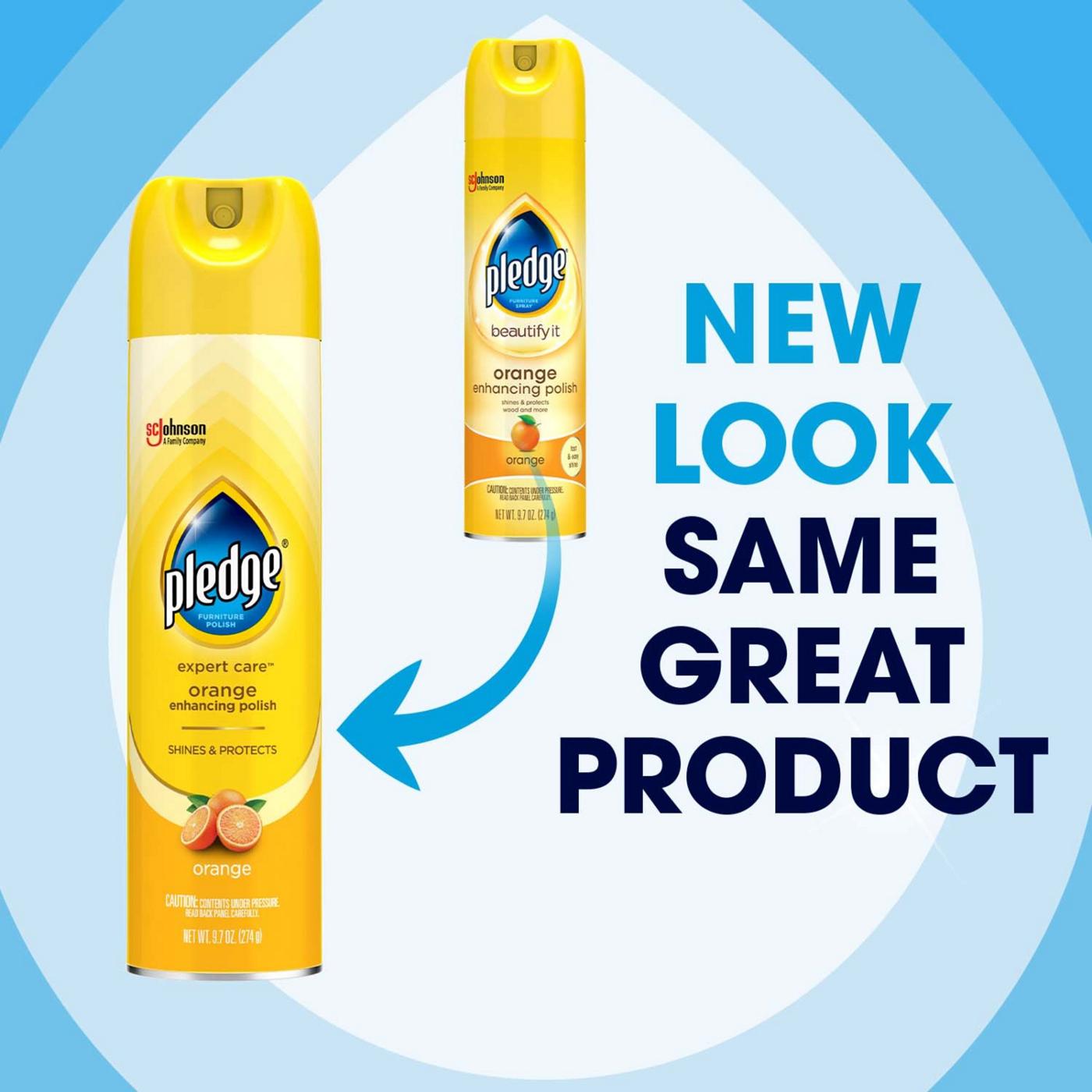 Pledge Pledge Enhancing Polish, Wood & Furniture Spray, Orange Scent, 9.7oz; image 3 of 3