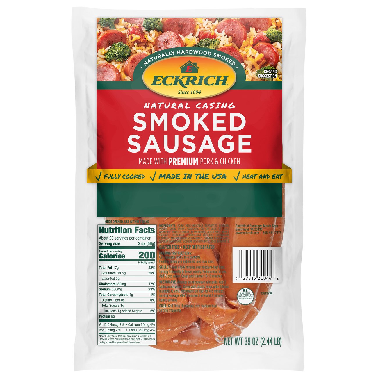 Eckrich Smoked Sausage Family Pack Shop Sausage at HEB