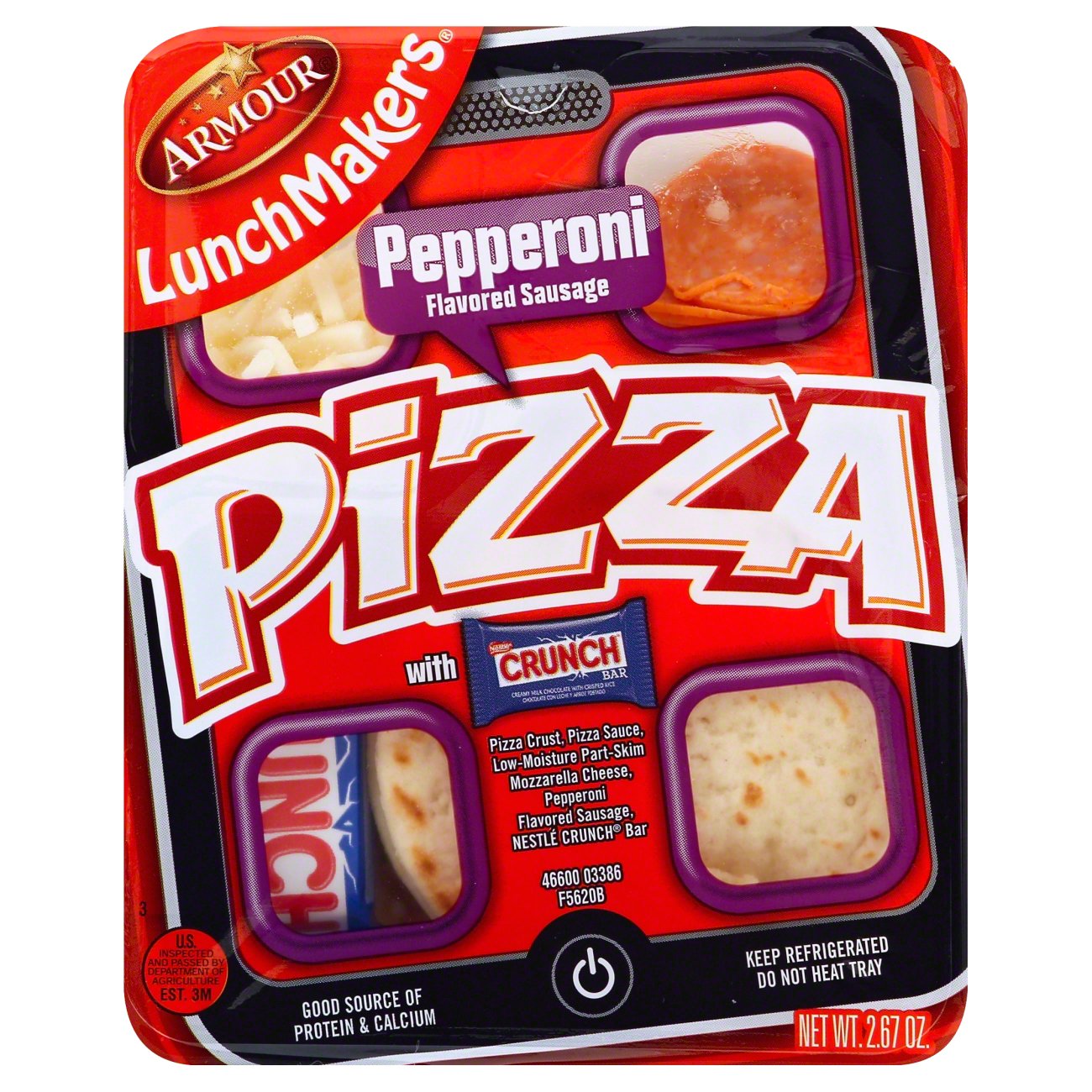 Armour LunchMakers Pepperoni Flavored Sausage Pizza, 2.67 oz | Low