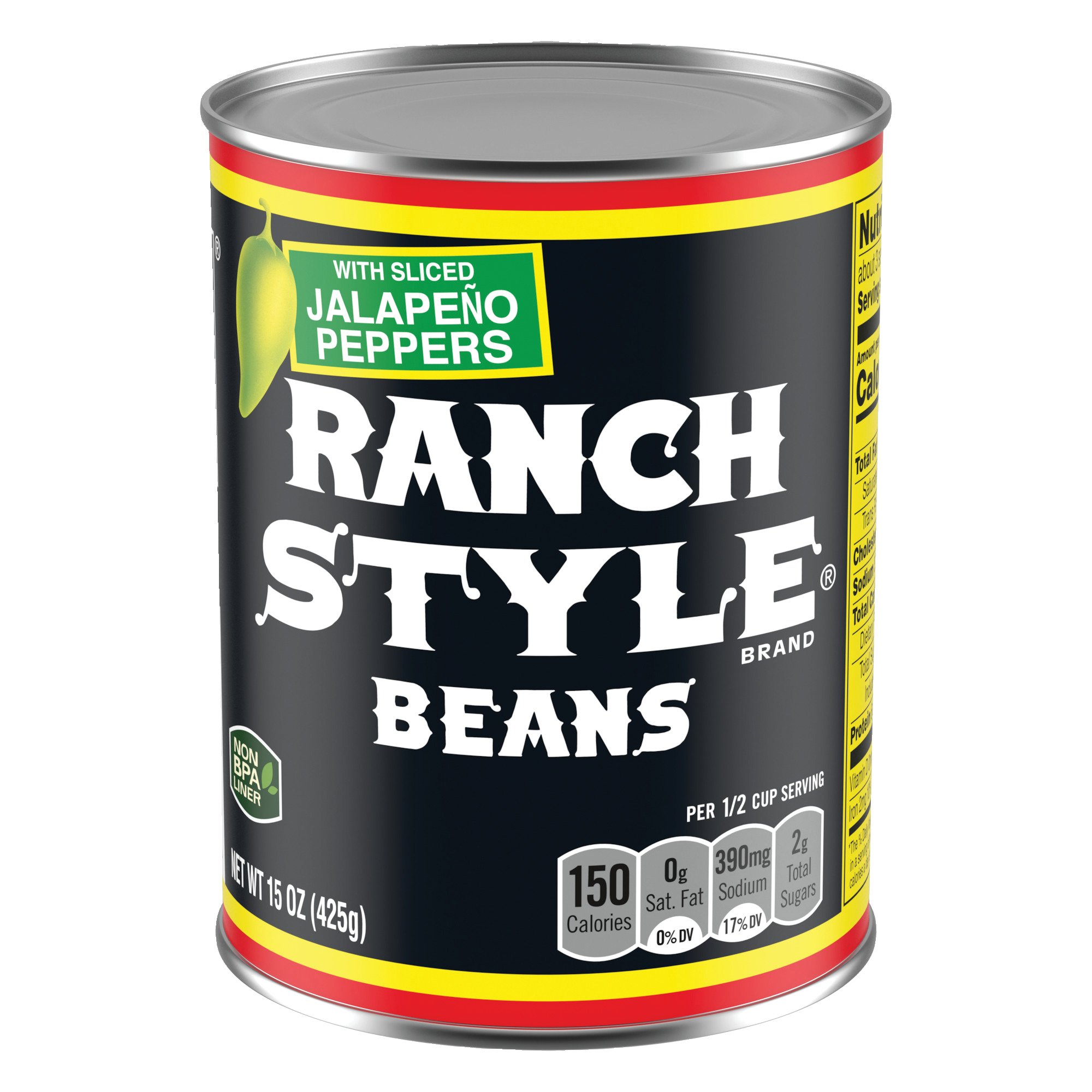 Ranch Style Beans Beans With Sliced Jalapeno Peppers Canned Beans   000142108 1