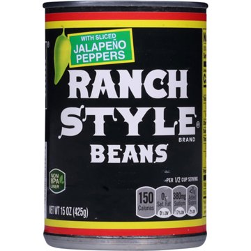 Ranch Style Beans Beans With Sliced Jalapeno Peppers Canned Beans, 15 oz