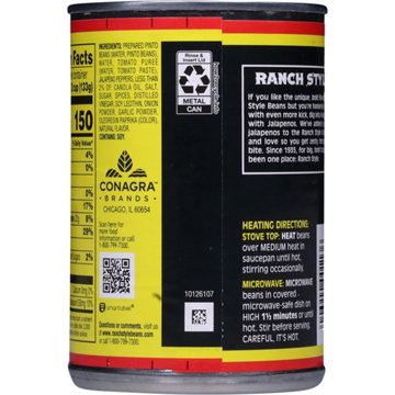 Ranch Style Beans Beans With Sliced Jalapeno Peppers Canned Beans, 15 oz