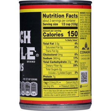 Ranch Style Beans Beans With Sliced Jalapeno Peppers Canned Beans, 15 oz