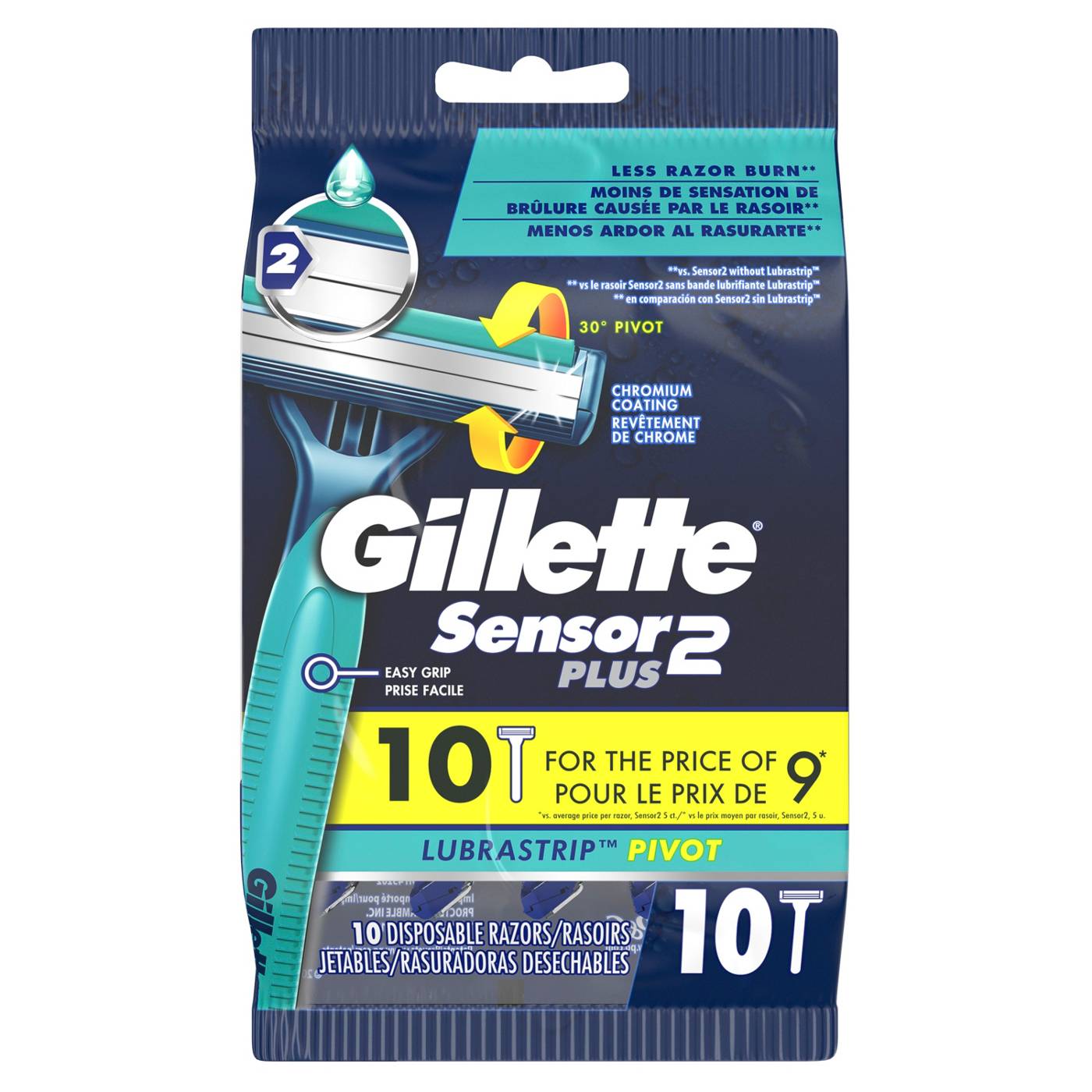 Gillette Sensor2 Plus Pivoting Head Men's Disposable Razors; image 8 of 10