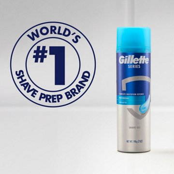 Gillette Series Moisturizing Shaving Gel for Men, with Cocoa Butter, Suitable for Sensitive Skin, 7 oz