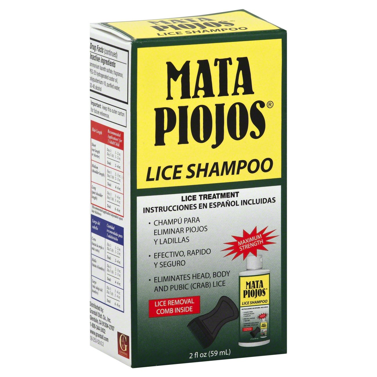 Mata Piojos Lice Treatment for The Treatment of Head Body and Pubic